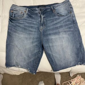 Blue jean slim cut-off shorts from Aeropostale